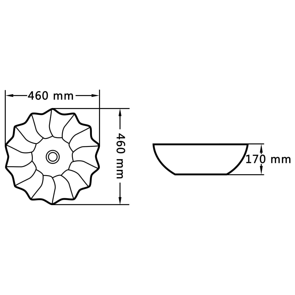 vidaXL Wastafel 46x17 cm keramiek zwart