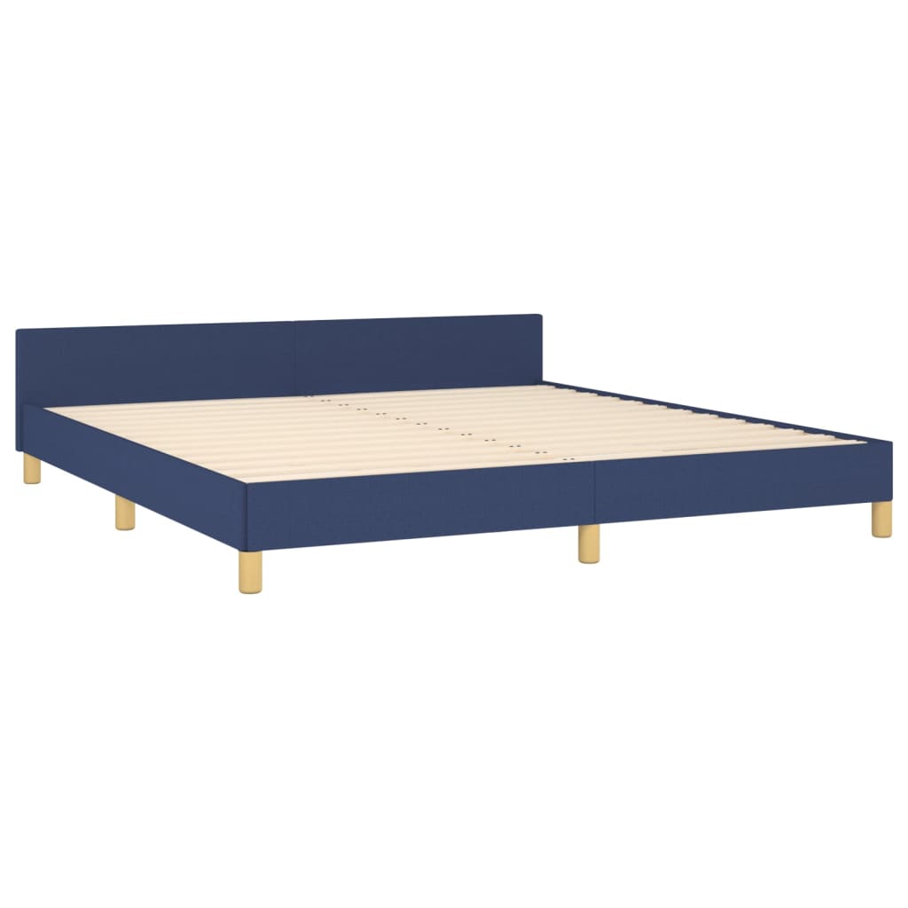 vidaXL Bedframe met hoofdeinde stof blauw 160x200 cm