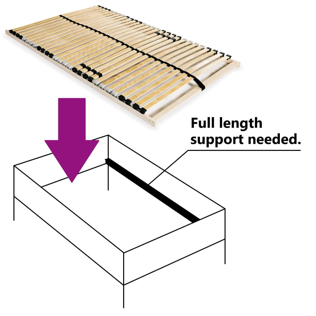 vidaXL Lattenbodem met 28 latten 7 zones 100x200 cm