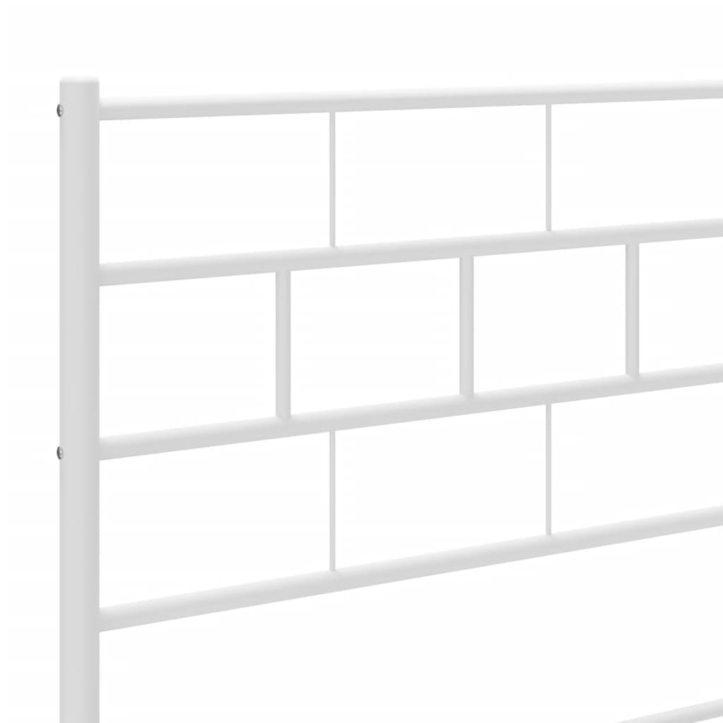 vidaXL Bedframe met hoofd- en voeteneinde metaal wit 135x190 cm