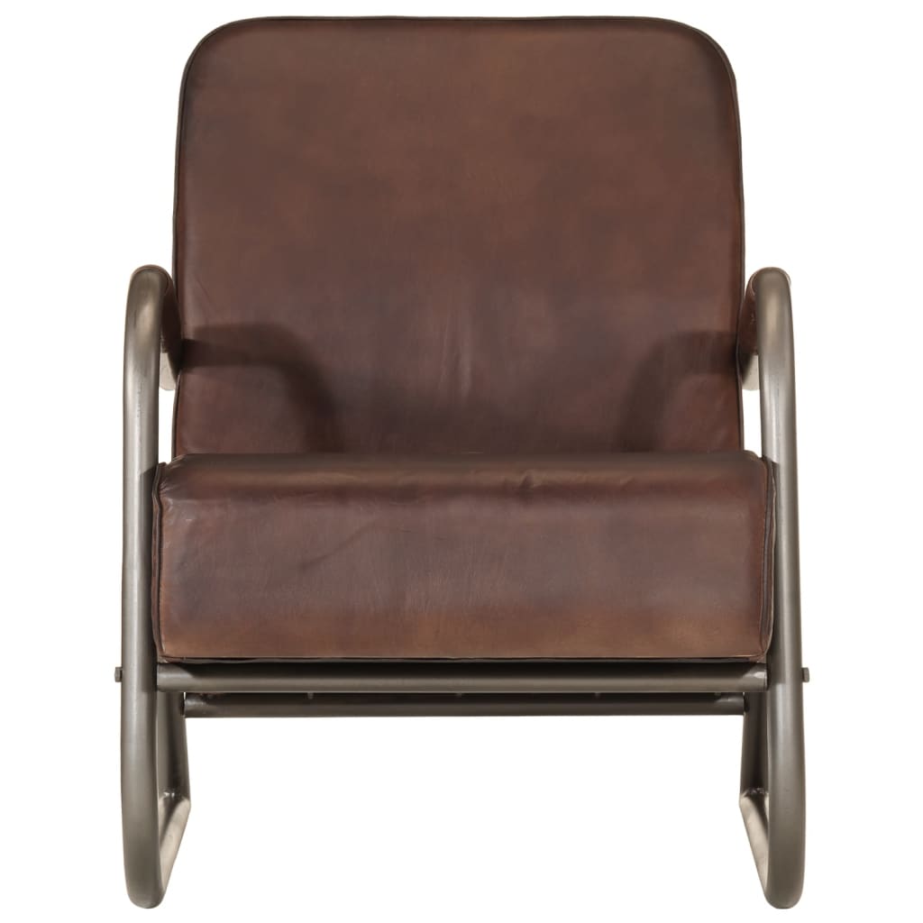 vidaXL Fauteuil echt leer bruin