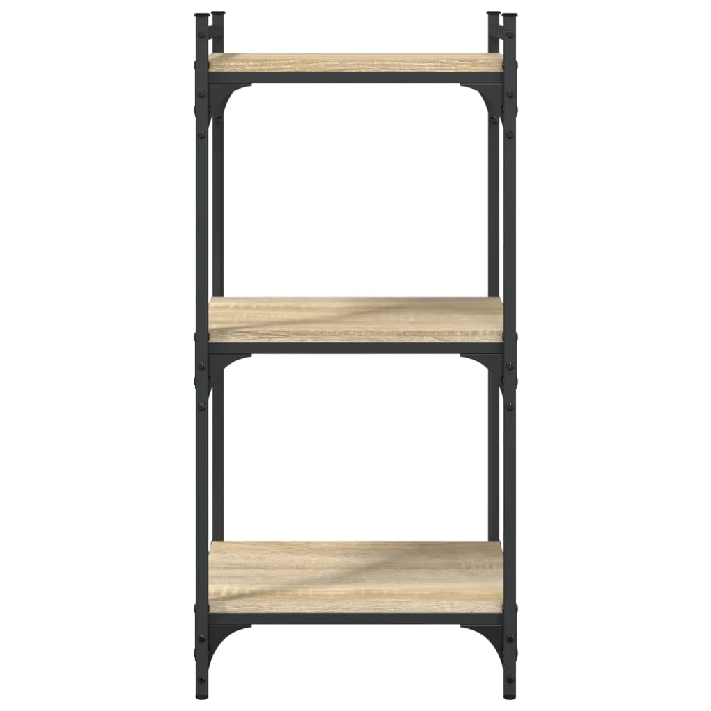 vidaXL Boekenkast 3-laags 40x30x86 cm bewerkt hout sonoma eikenkleurig