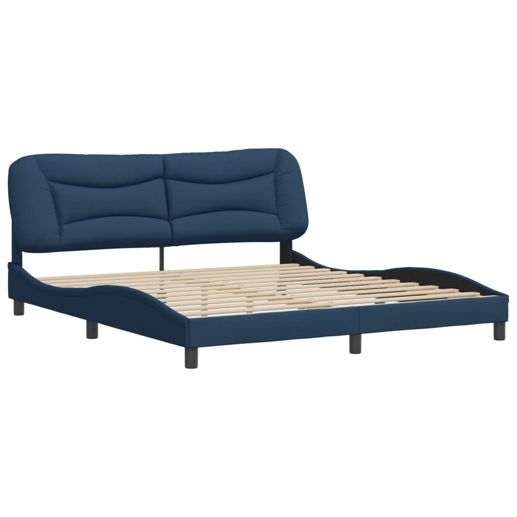 vidaXL Bedframe zonder matras stof blauw 180x200 cm