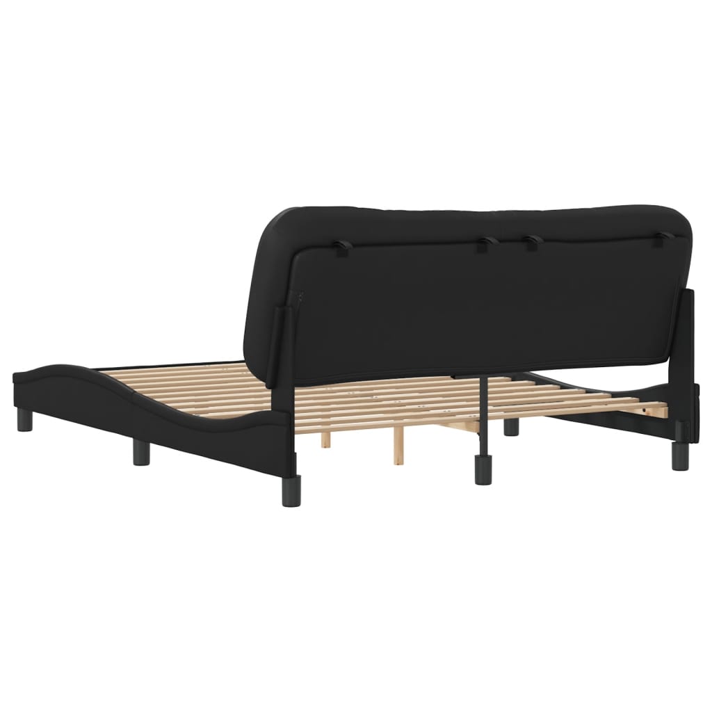 vidaXL Bedframe met hoofdbord kunstleer zwart 160x200 cm