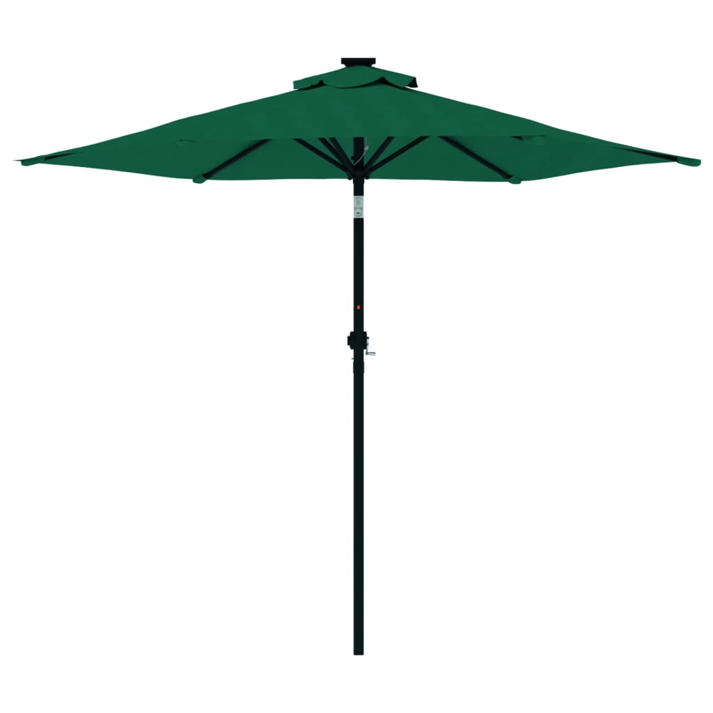 vidaXL Parasol met stalen paal 225x225x212 cm groen