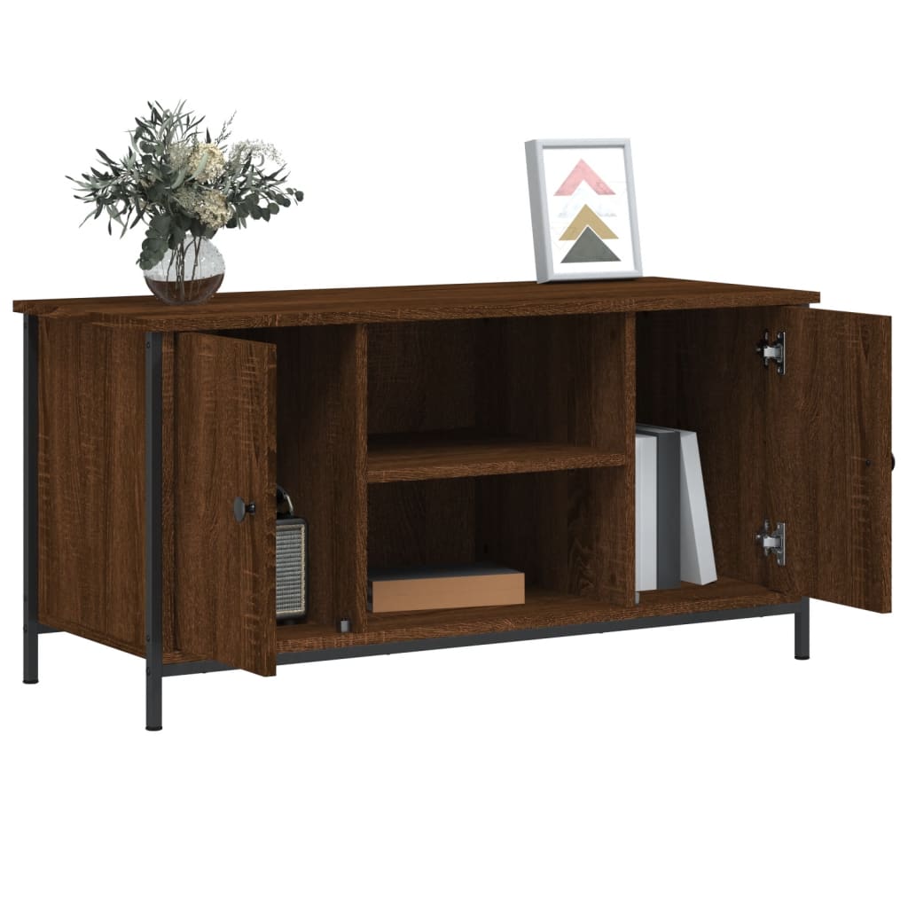 vidaXL Tv-meubel 100x40x50 cm bewerkt hout bruin eikenkleur