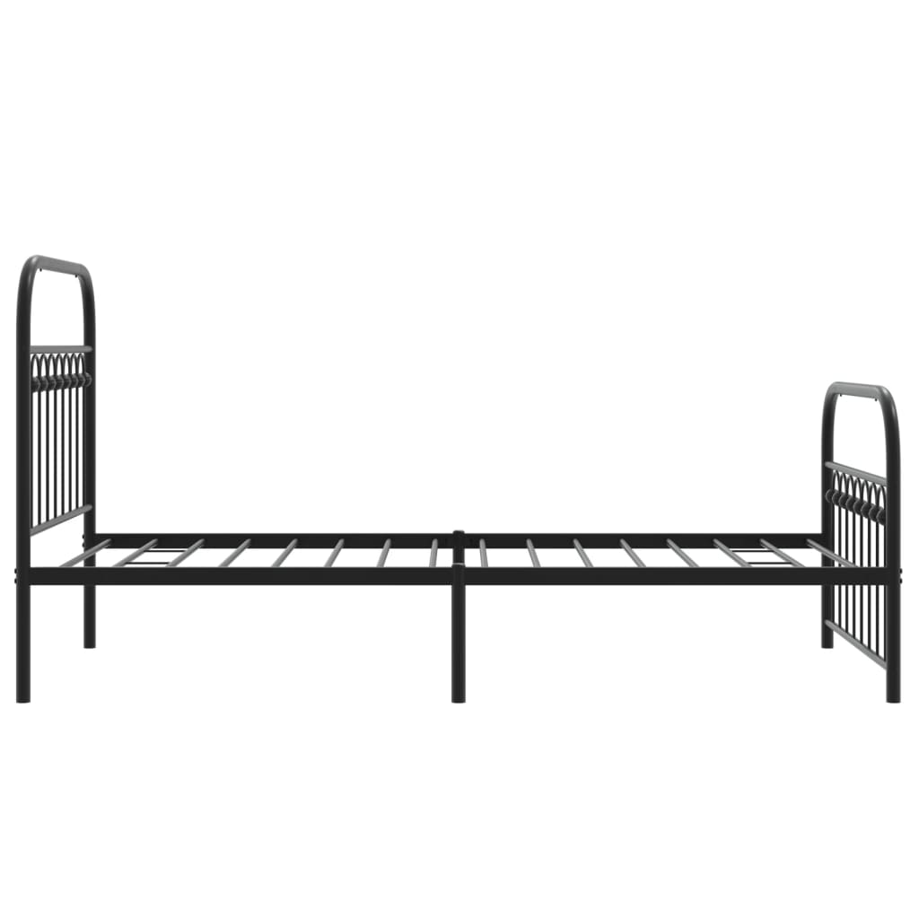 vidaXL Bedframe met hoofd- en voeteneinde metaal zwart 90x200 cm