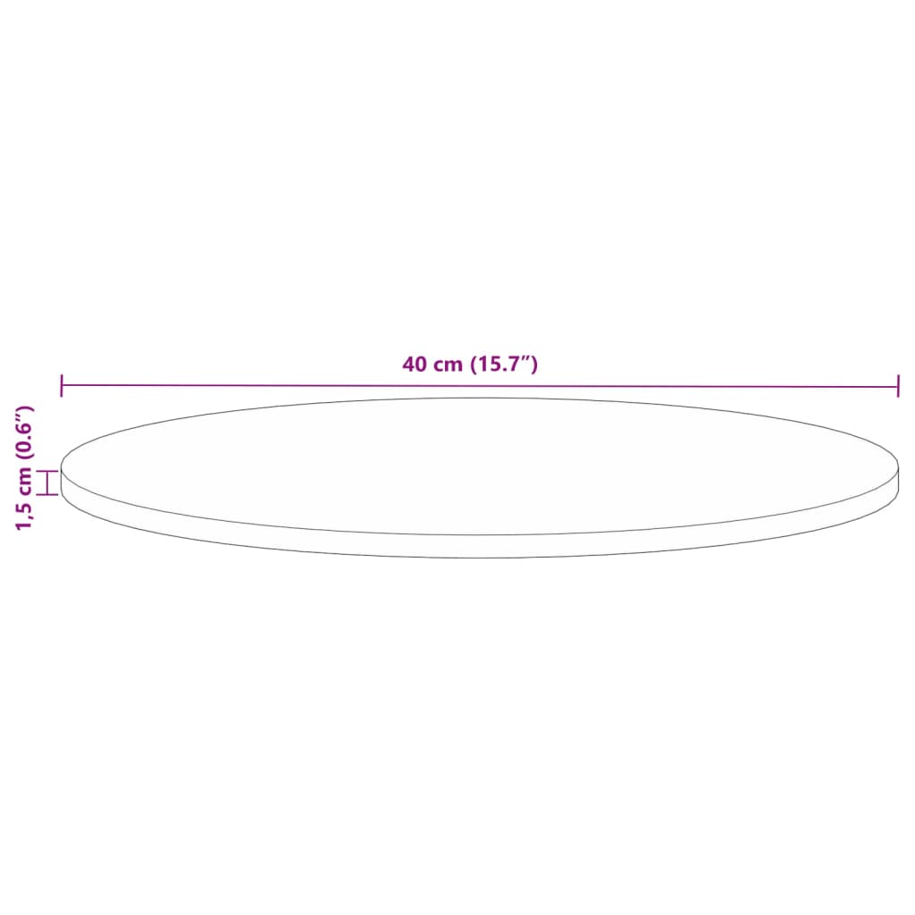 vidaXL Tafelblad rond Ø 40x1,5 cm massief gerecycled hout