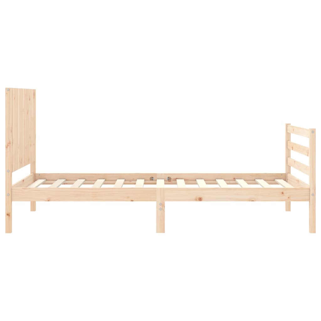 vidaXL Bedframe met hoofdbord massief hout 100x200 cm