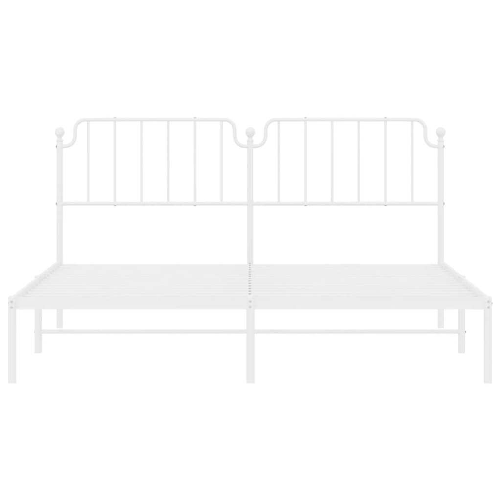 vidaXL Bedframe met hoofdbord metaal wit 180x200 cm