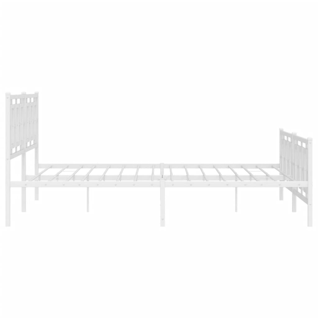 vidaXL Bedframe met hoofd- en voeteneinde metaal wit 200x200 cm