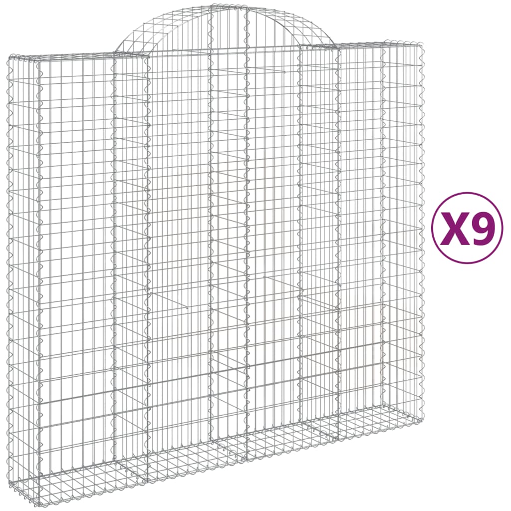 vidaXL Schanskorven 9 st gewelfd 200x50x180/200 cm ijzer