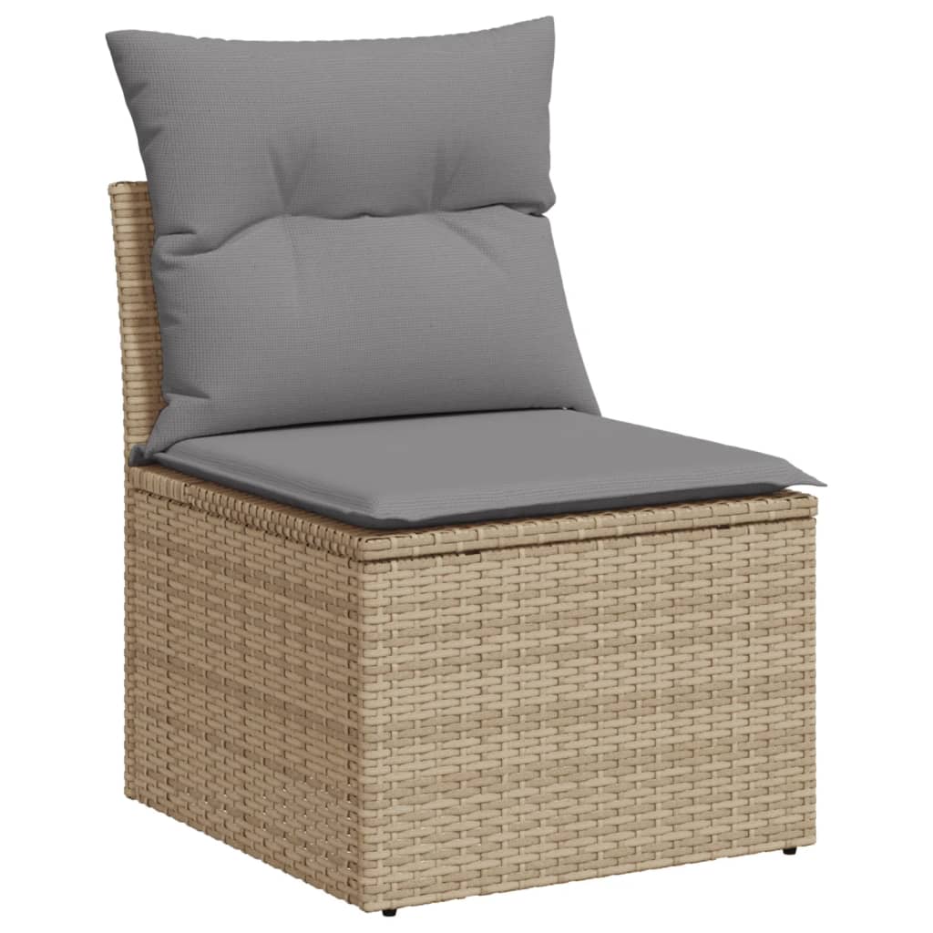 vidaXL 13-delige Loungeset met kussens poly rattan beige