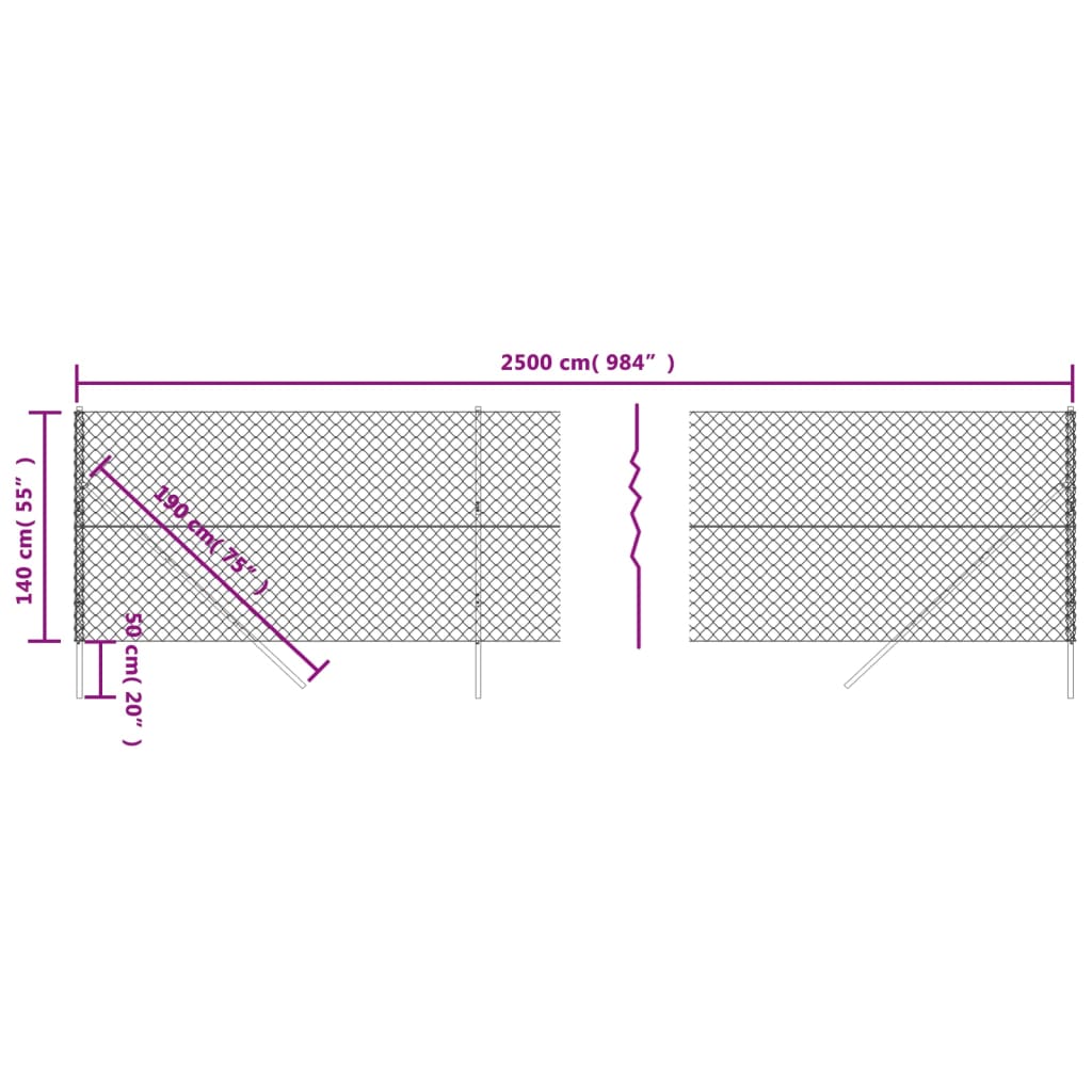 vidaXL Gaashek 1,4x25 m zilverkleurig