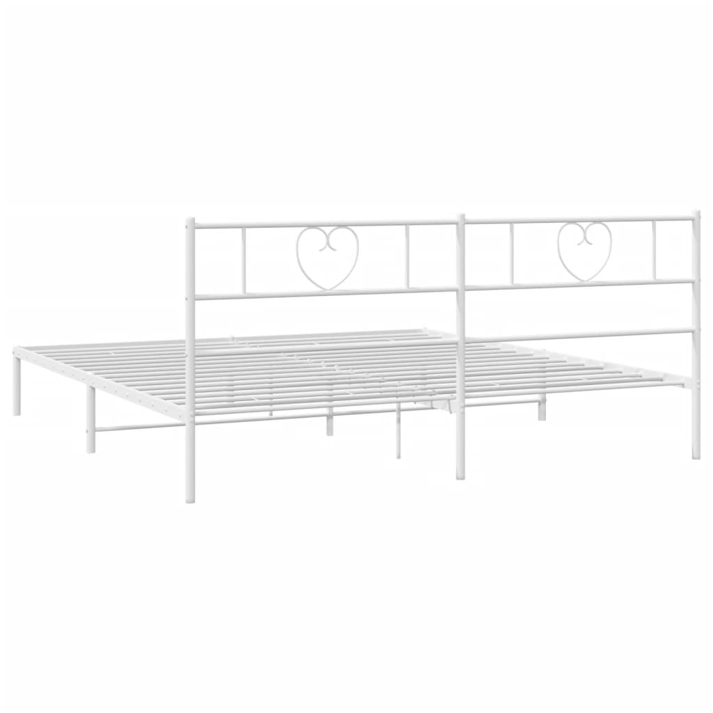 vidaXL Bedframe met hoofdbord metaal wit 180x200 cm