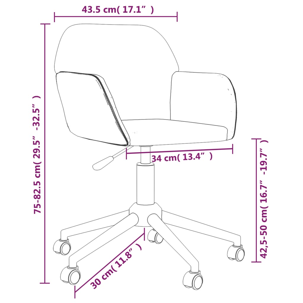 vidaXL Eetkamerstoelen draaibaar 2 st stof donkergrijs