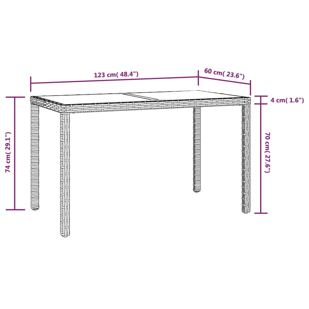 vidaXL 5-delige Tuinset met kussens poly rattan beige