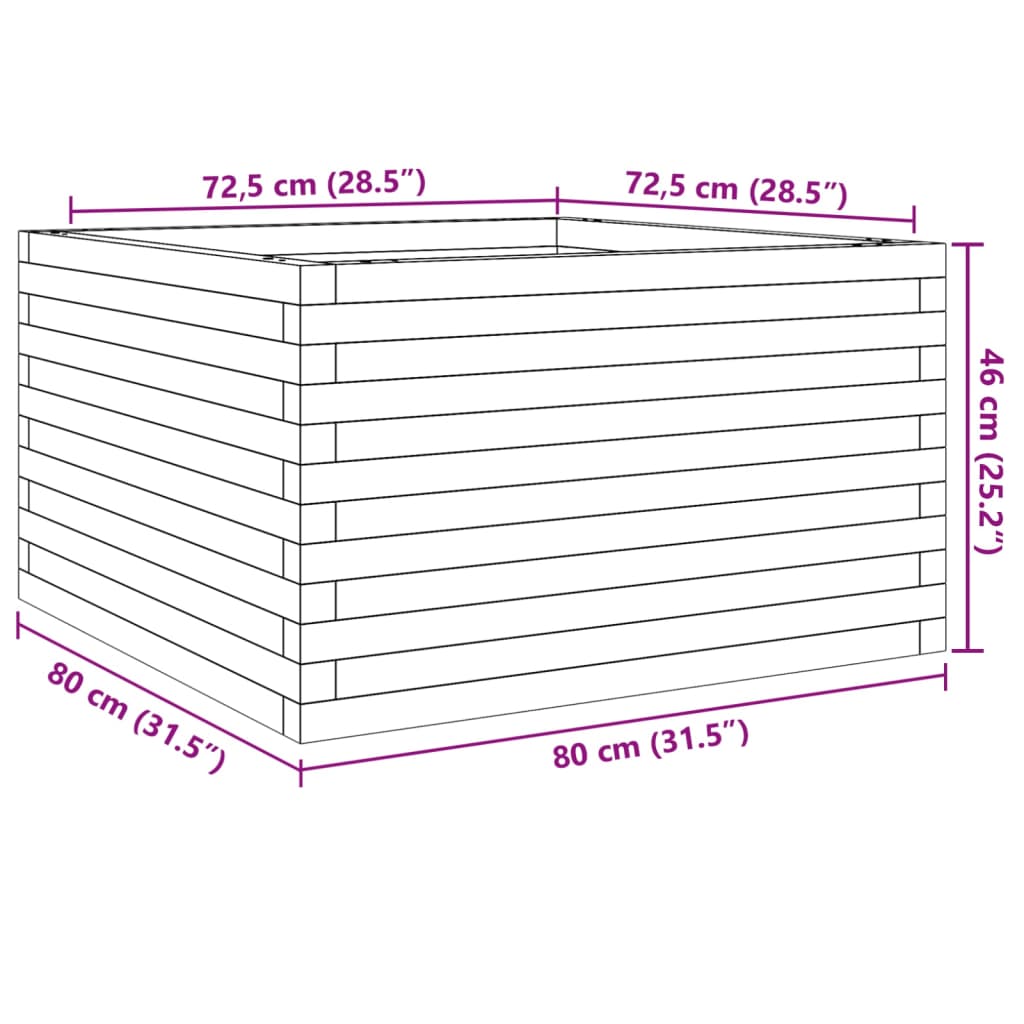 vidaXL Plantenbak 80x80x46 cm massief douglashout