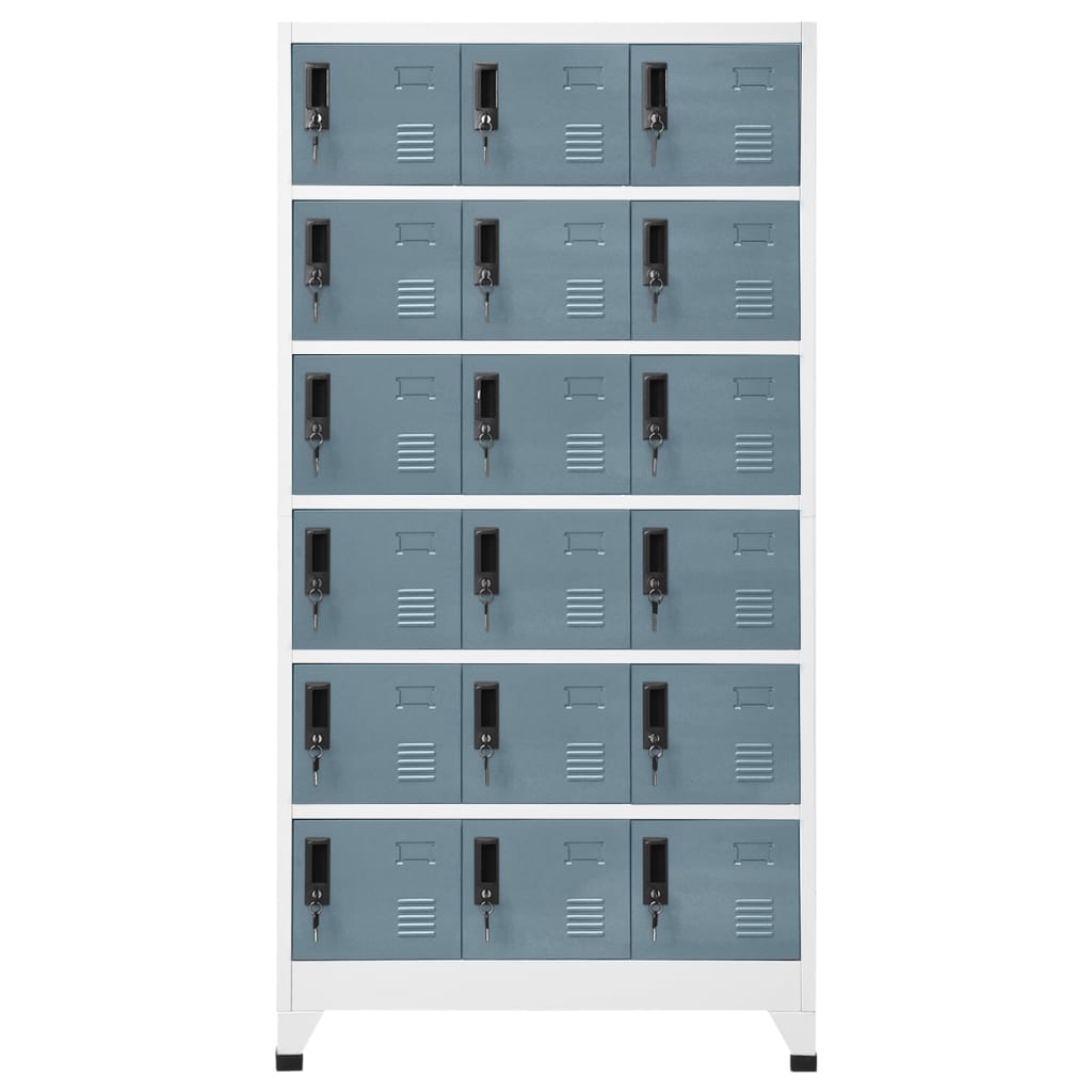 vidaXL Lockerkast 90x40x180 cm staal lichtgrijs en donkergrijs