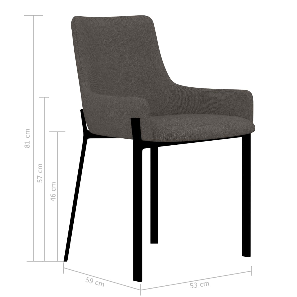 vidaXL Eetkamerstoelen draaibaar 2 st stof taupe