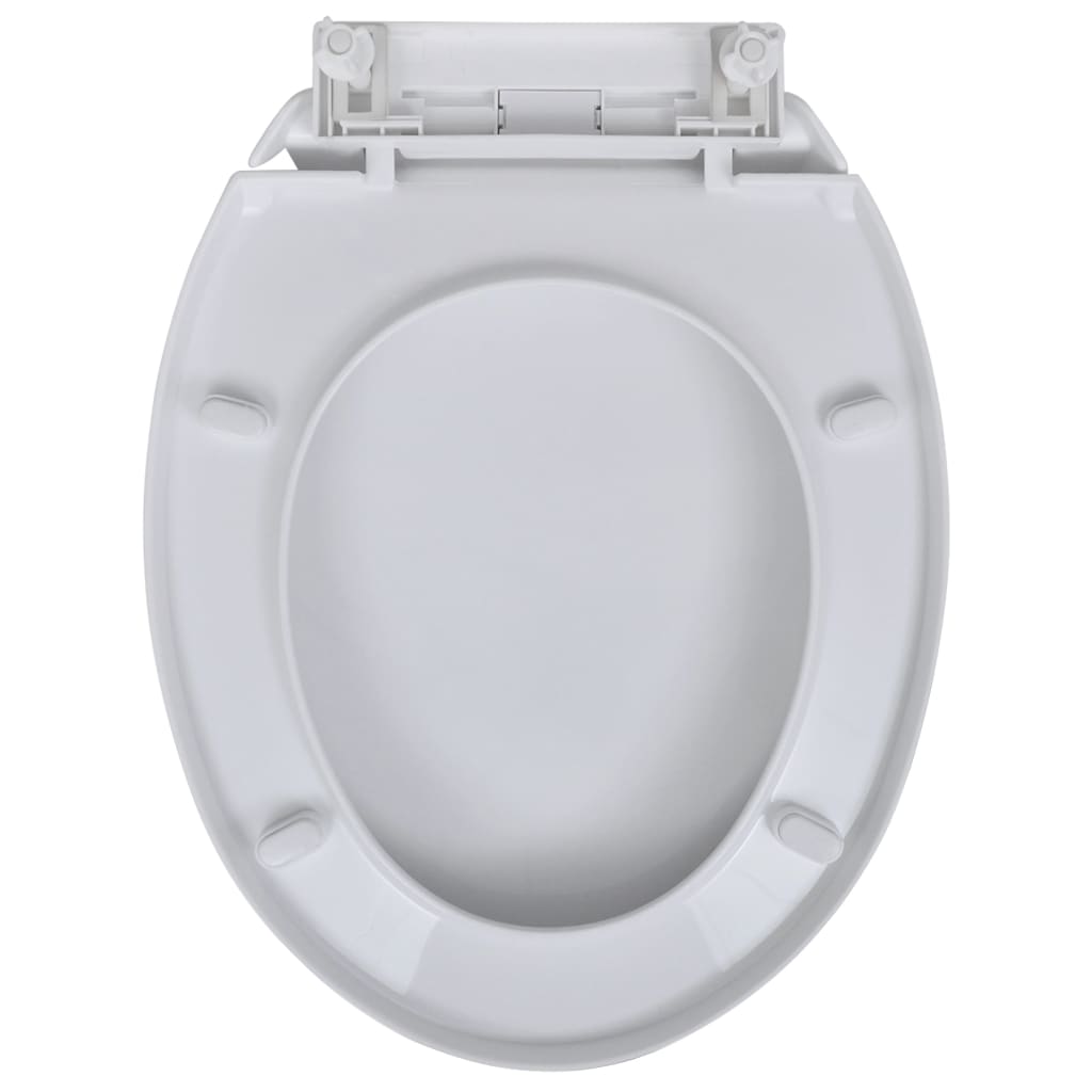 vidaXL Toiletbrillen met soft-close deksels 2 st kunststof wit