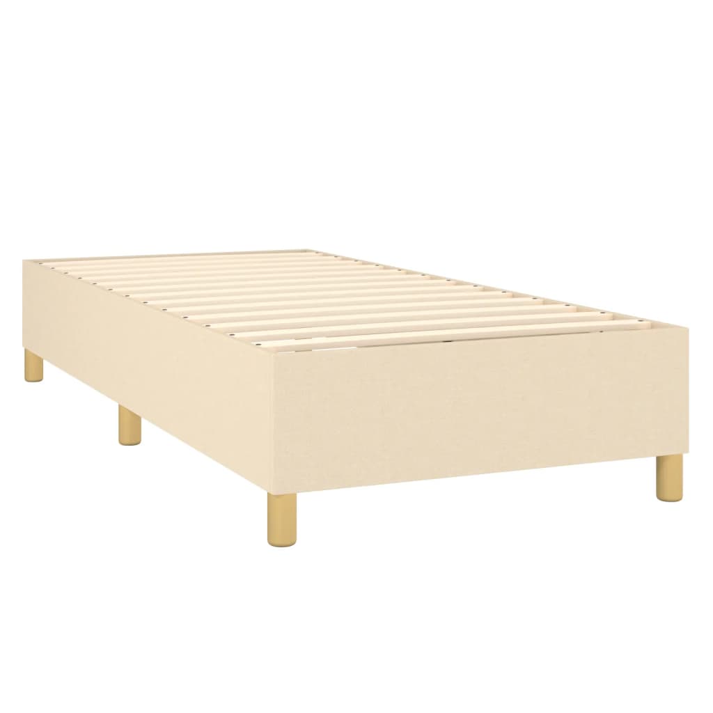 vidaXL Boxspring met matras stof crèmekleurig 90x200 cm