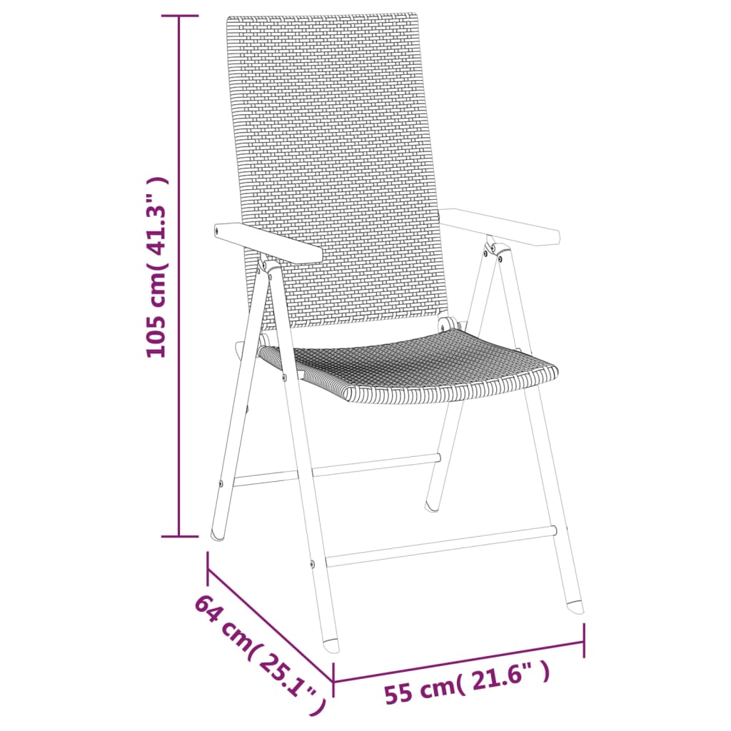 vidaXL 7-delige Tuinset poly rattan zwart en bruin