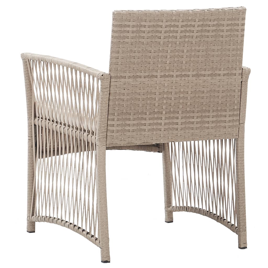 vidaXL Tuinstoelen met kussens 2 st poly rattan beige