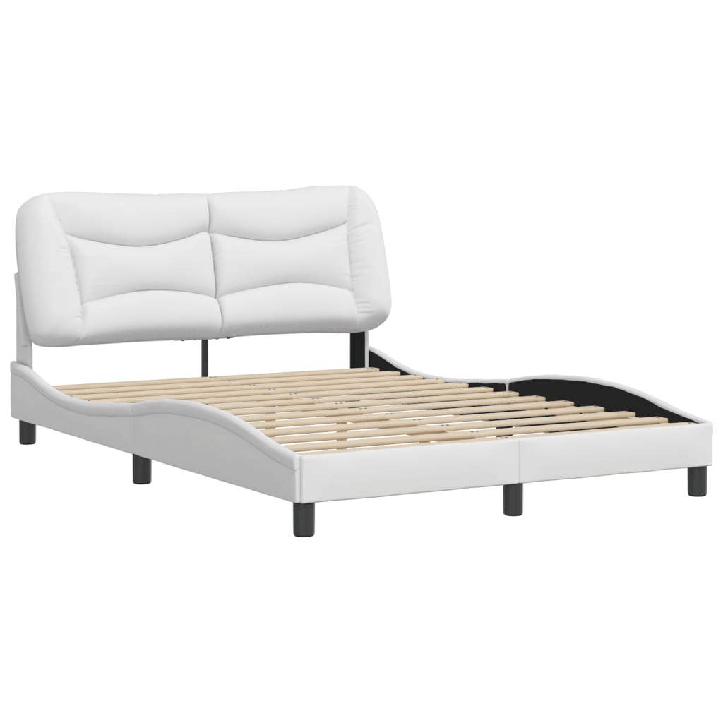 vidaXL Bedframe met hoofdbord kunstleer wit 120x200 cm