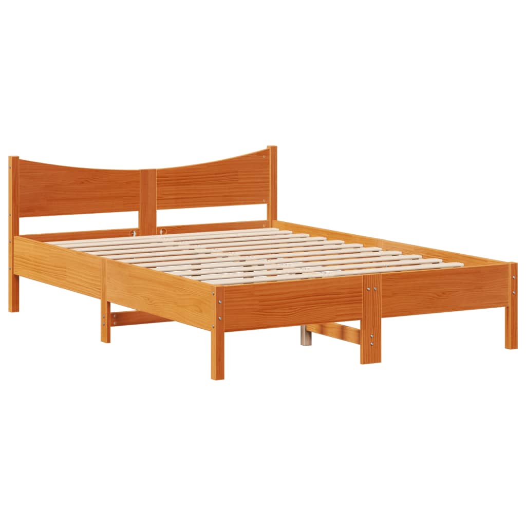 vidaXL Bedframe met lades massief grenenhout wasbruin 140x190 cm