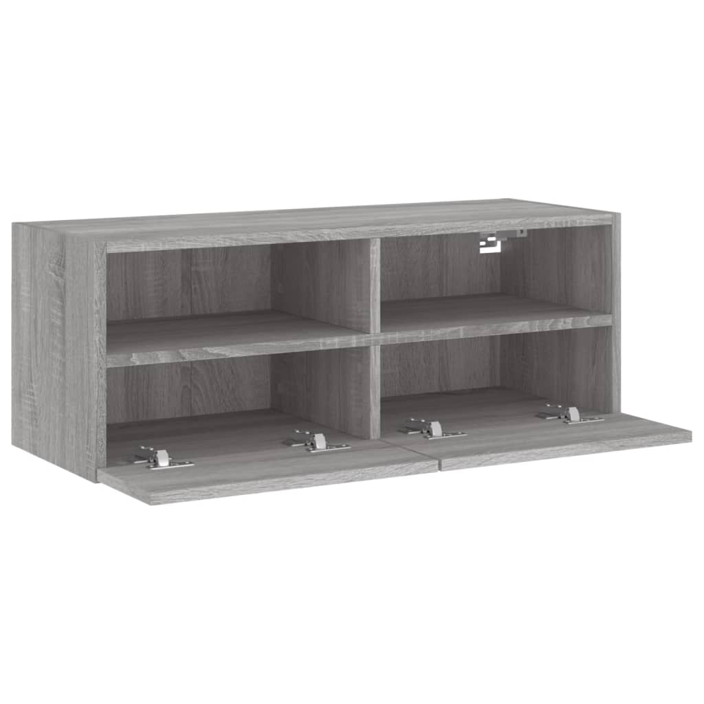 vidaXL Tv-wandmeubel 80x30x30 cm bewerkt hout grijs sonoma eikenkleur