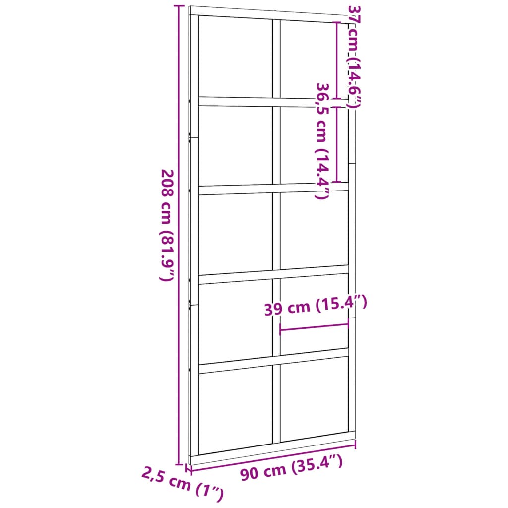 vidaXL Schuifdeur 90x208 cm massief grenenhout wit