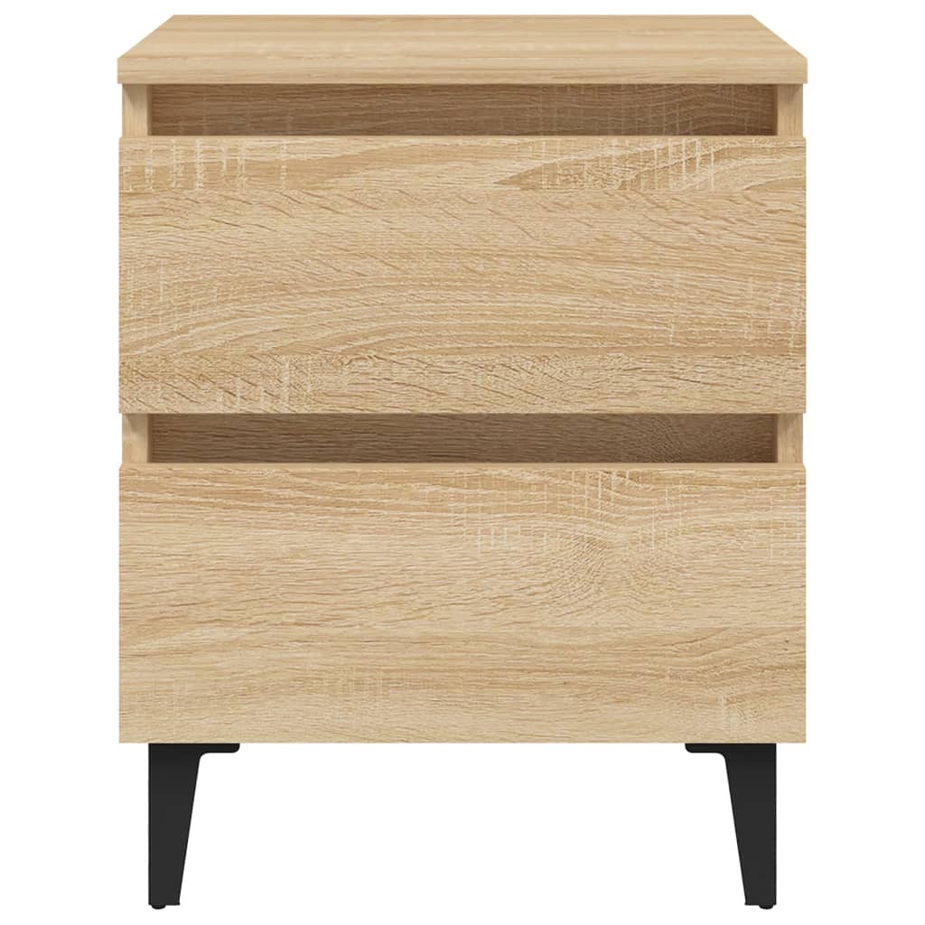 vidaXL Nachtkastjes 2 st 40x35x50 cm bewerkt hout sonoma eikenkleurig