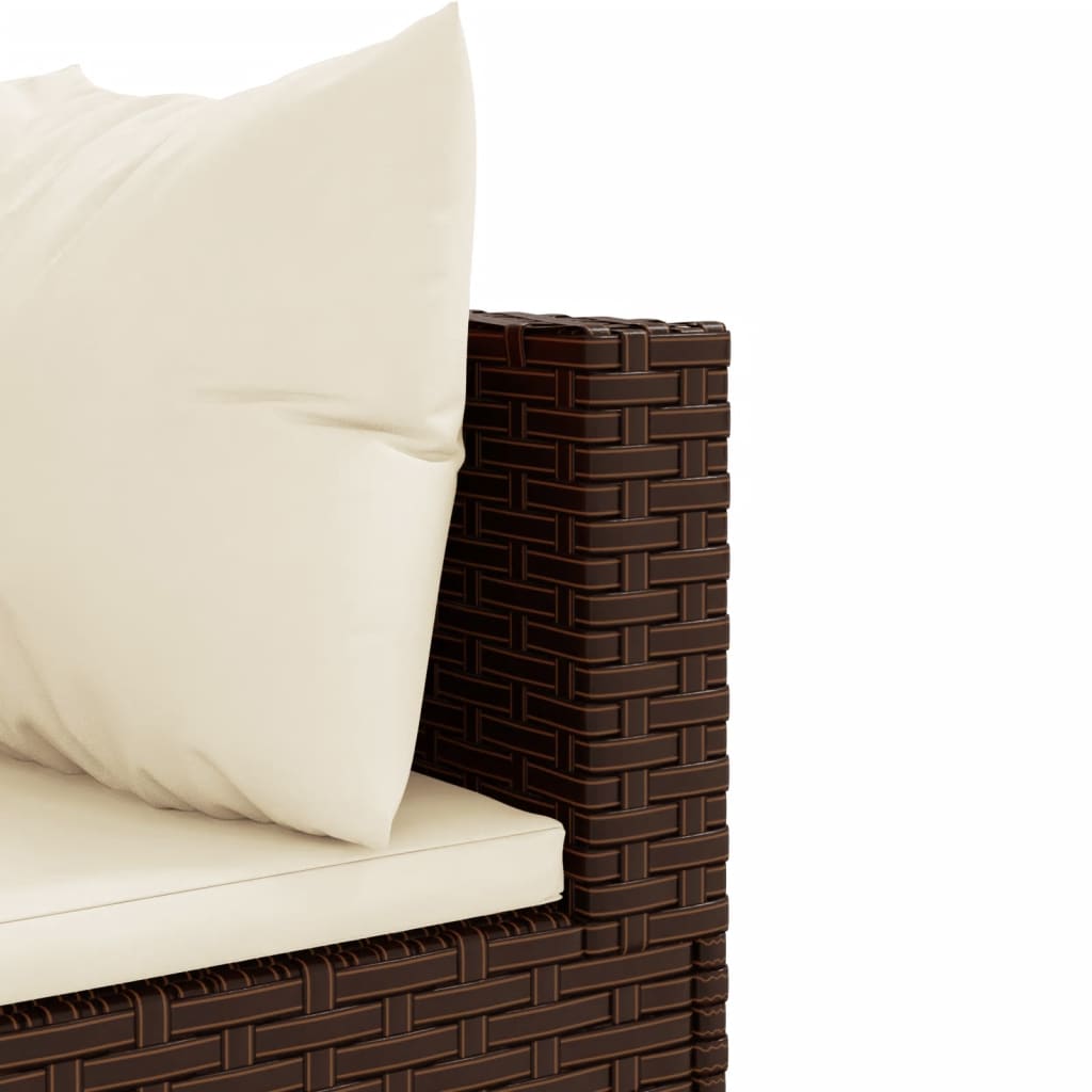 vidaXL 7-delige Loungeset met kussens poly rattan bruin