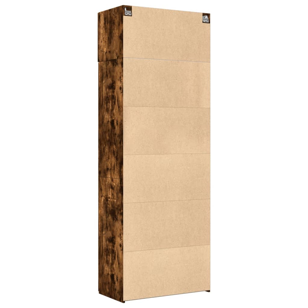 vidaXL Opbergkast 80x42,5x225 cm bewerkt hout gerookt eikenkleur