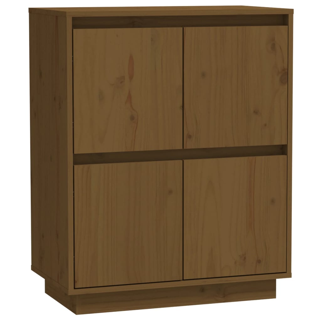 vidaXL Dressoir 60x34x75 cm massief grenenhout honingbruin