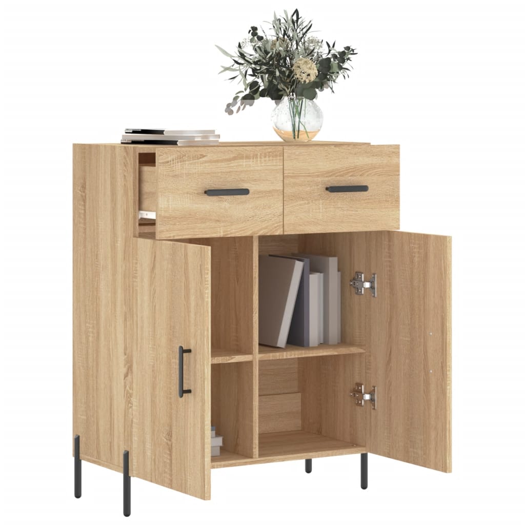 vidaXL Dressoir 69,5x34x90 cm bewerkt hout sonoma eikenkleurig