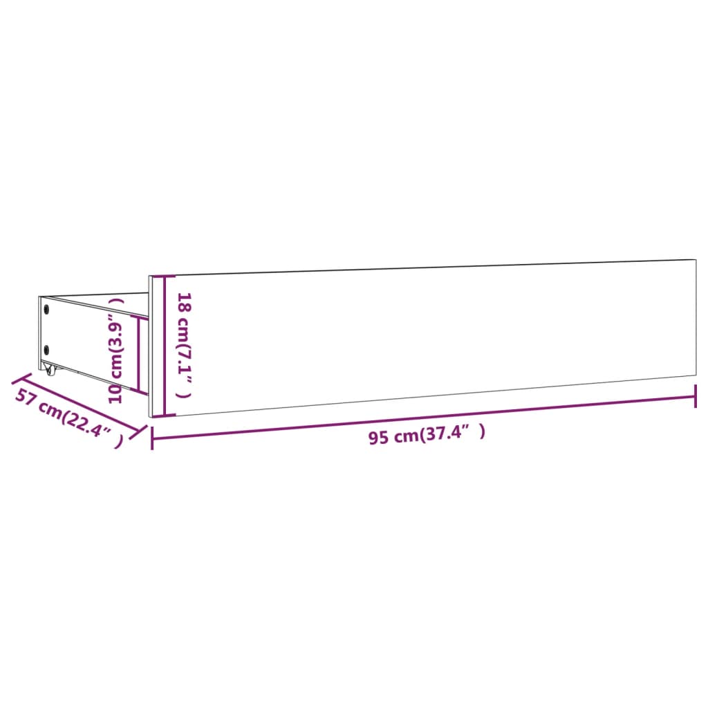 vidaXL Bedframe met lades wit 120x200 cm