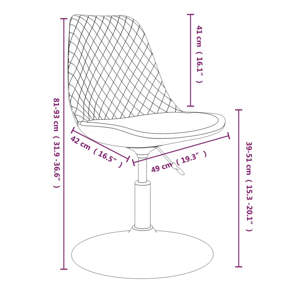 vidaXL Eetkamerstoelen draaibaar 6 st fluweel lichtgrijs