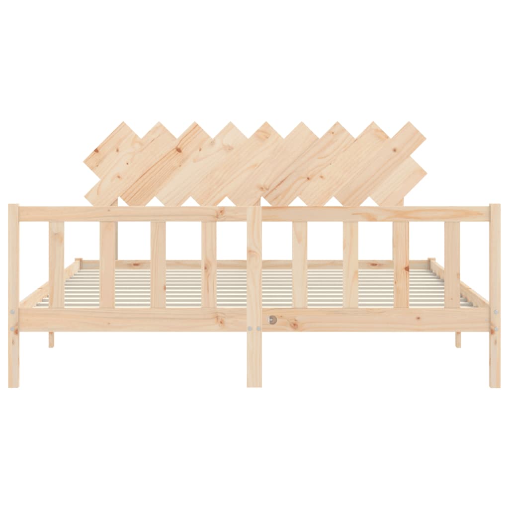 vidaXL Bedframe met hoofdbord massief hout