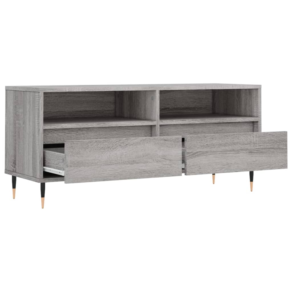 vidaXL Tv-meubel 100x34,5x44,5 cm bewerkt hout grijs sonoma eikenkleur