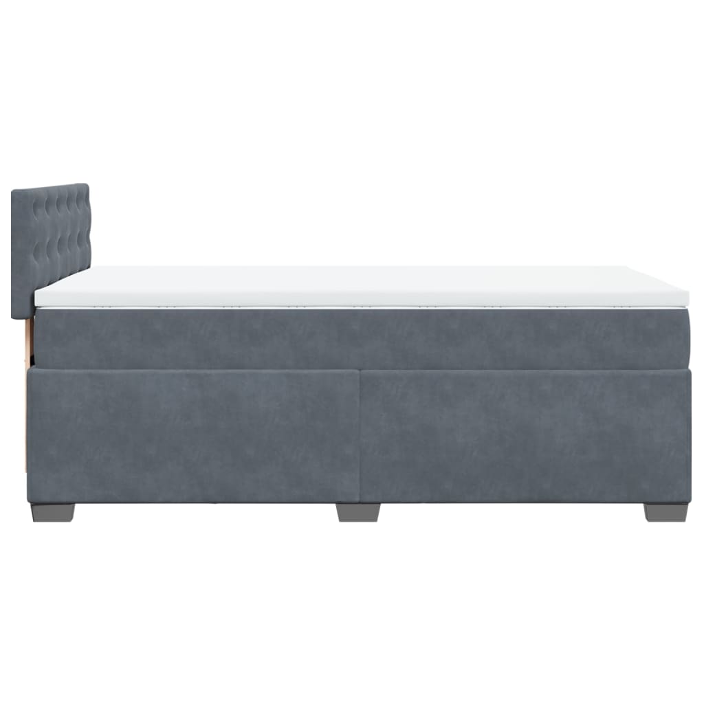 vidaXL Boxspring met matras fluweel donkergrijs 1-persoons (alleen AU)