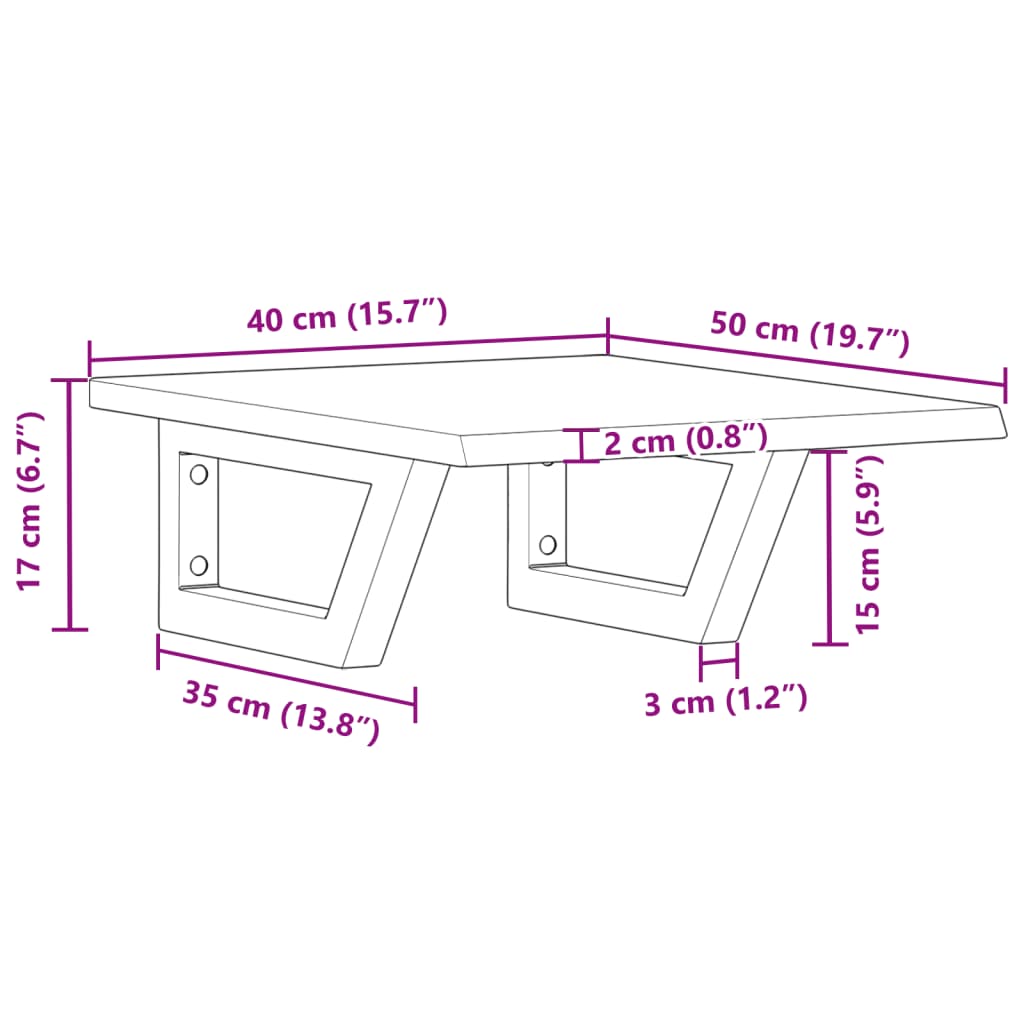 vidaXL Badkamer wandschap staal en massief eikenhout