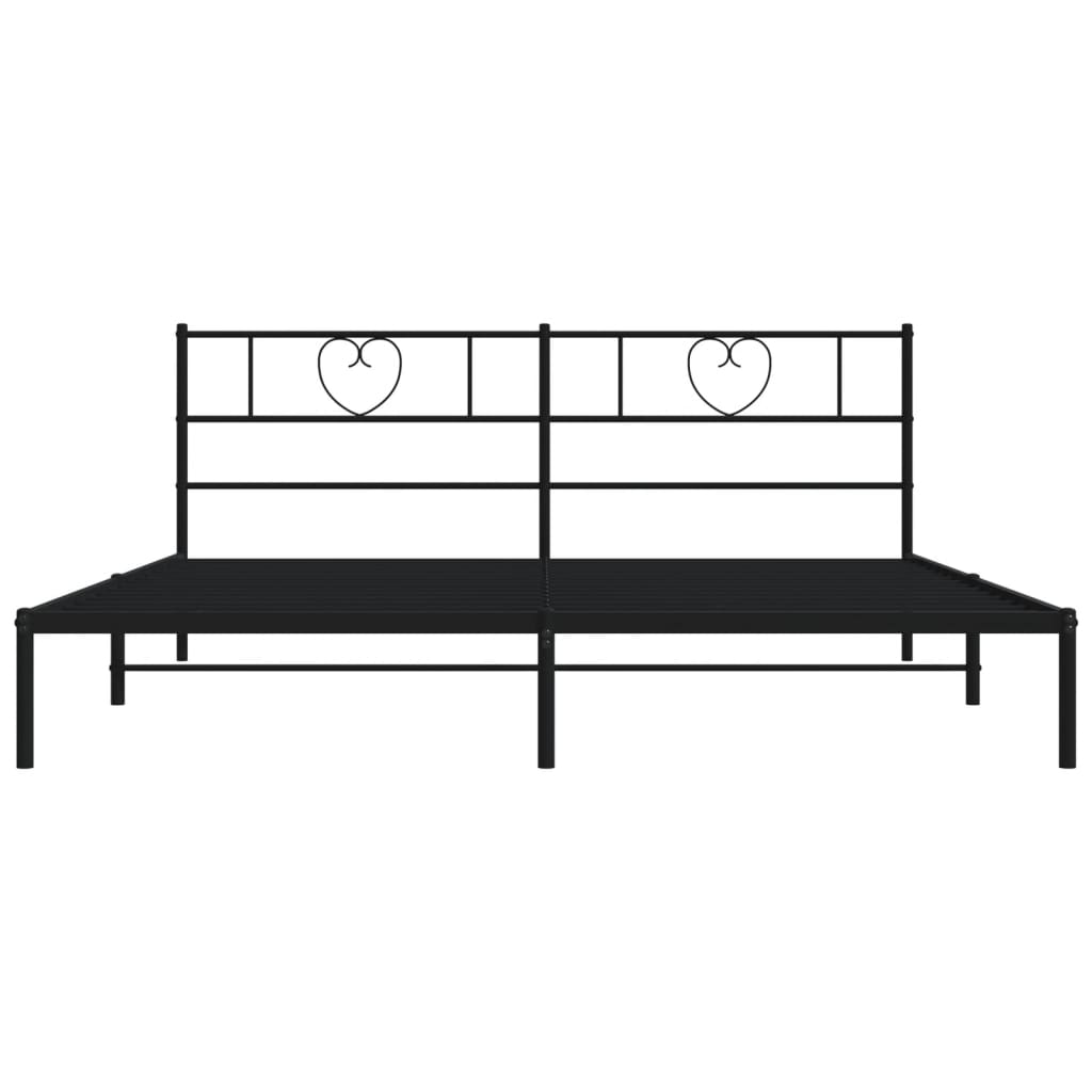 vidaXL Bedframe met hoofdbord metaal zwart 183x213 cm