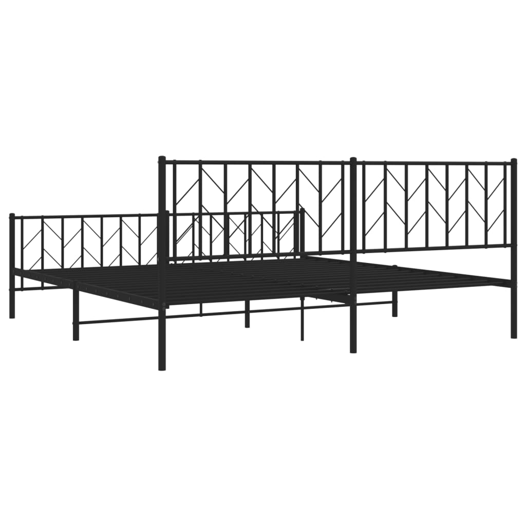 vidaXL Bedframe met hoofd- en voeteneinde metaal zwart 193x203 cm