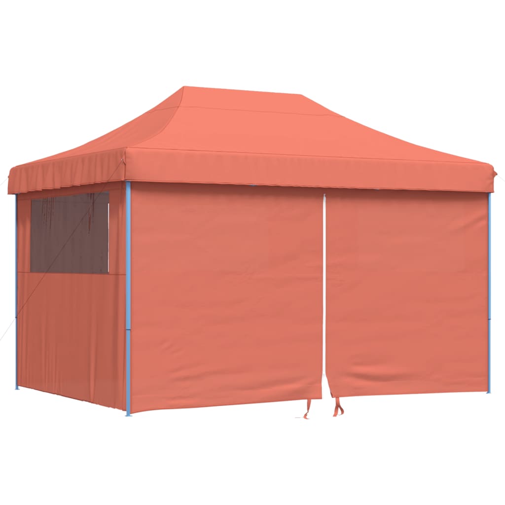 vidaXL Partytent inklapbaar pop-up met 4 zijwanden terracottakleurig