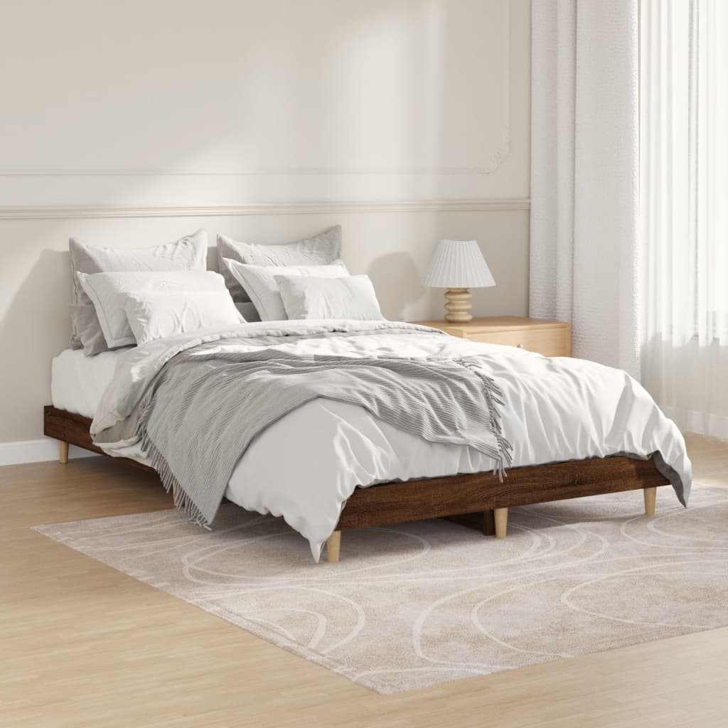 vidaXL Bedframe zonder matras bewerkt hout bruin eikenkleur 120x190 cm