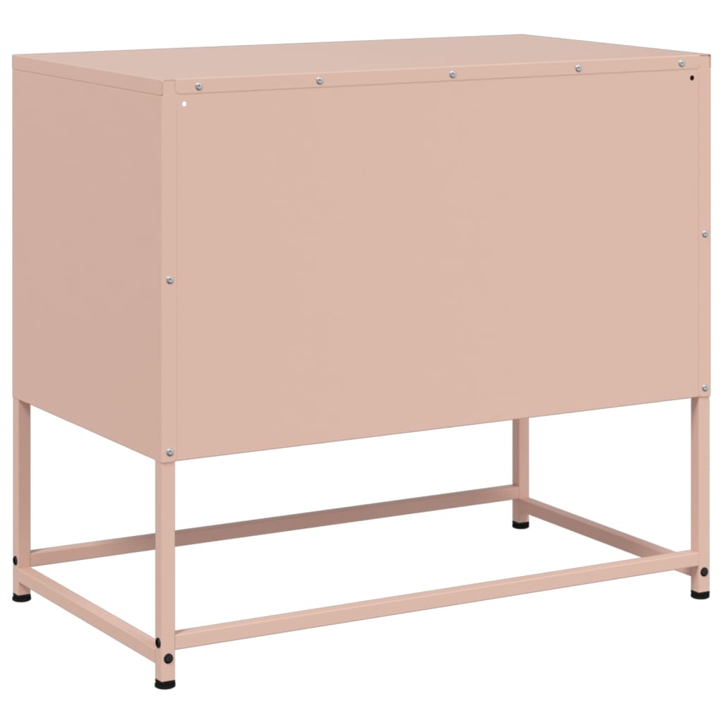 vidaXL Tv-meubel 68x39x60,5 cm staal roze