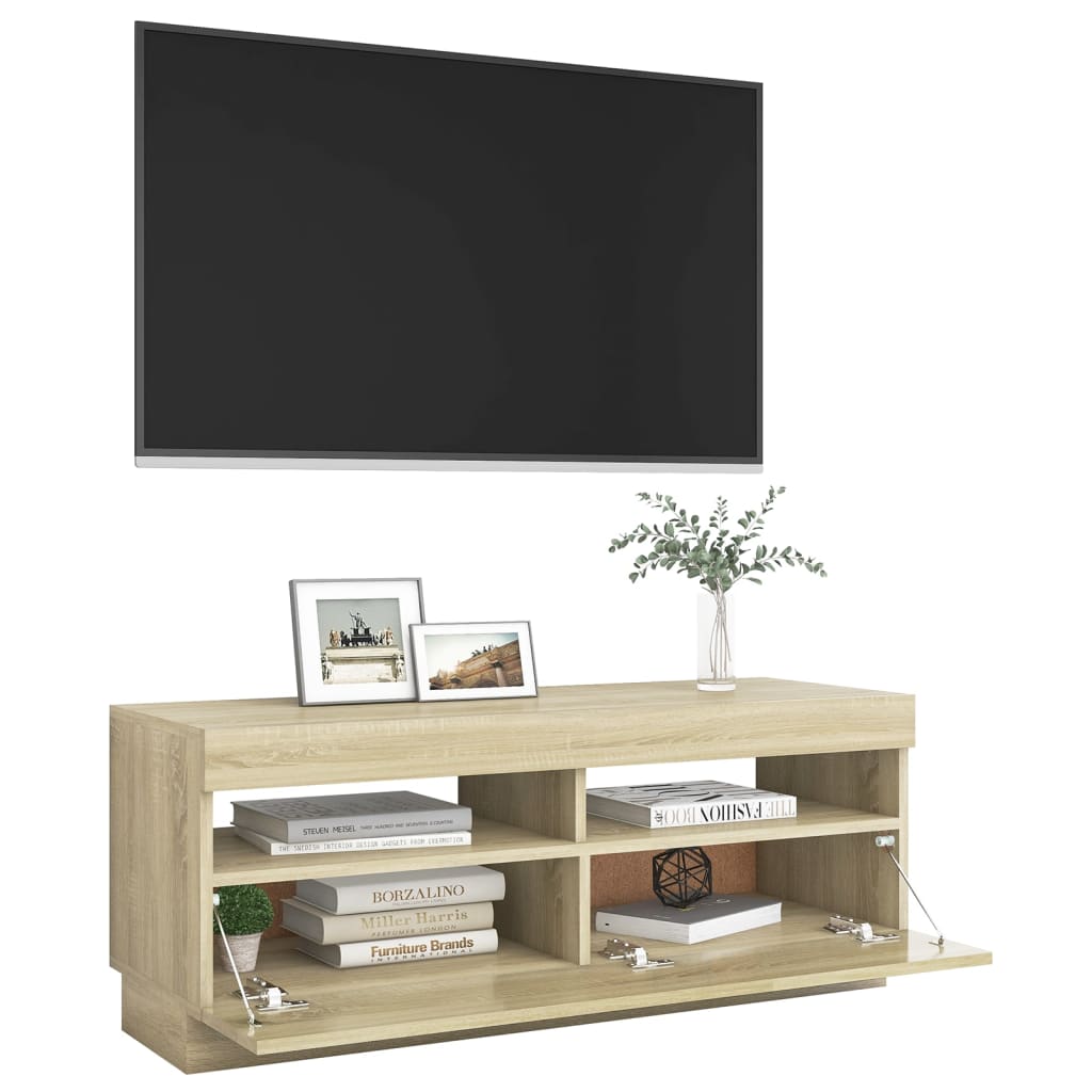 vidaXL Tv-meubel met LED-verlichting 100x35x40 cm sonoma eikenkleurig