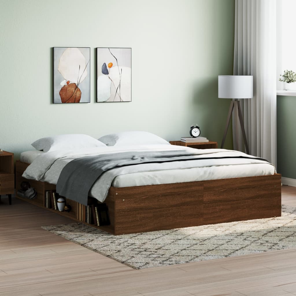 vidaXL Bedframe bruin eikenkleur 140x200 cm